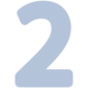 Bold numeral one in blue shade.