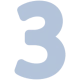 Bold numeral one in blue shade.
